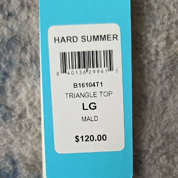 Beach Bunny Turquoise and Gold Strappy Triangle Bikini Top - Picture 2 of 2